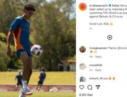 Rafael Struick Dipanggil Timpilihan Indonesia, Brisbane Roar: Semoga Beruntung