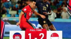 Tendangan Spektakuler Warnai Menang Singapura atas Kamboja