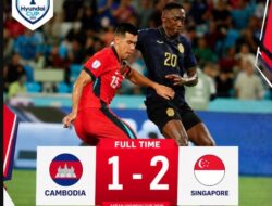 Tendangan Spektakuler Warnai Menang Singapura atas Kamboja